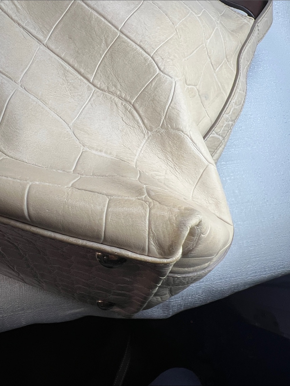 Furla crocodile embossed, beige large tote Giftaway5/19/26 - Picture 8 of 12